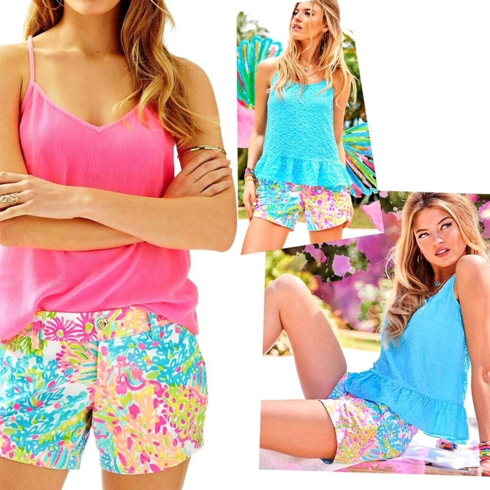Lilly Pulitzer Callahan Size 0 NWOT Lovers Coral Vacation resort short